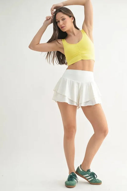 MONO B Ruched Front Active Tank