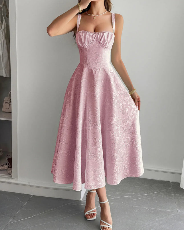 Lace-Up Sleeveless Midi Dress 