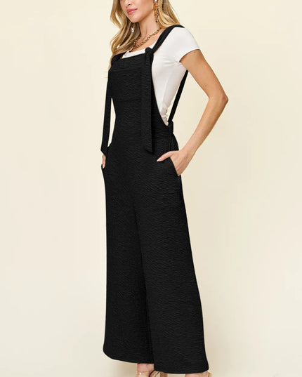 Double Take Full Size Sleeveless Wide Leg Jumpsuit