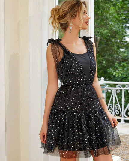 Tied Scoop Neck Mini Cami Dress 