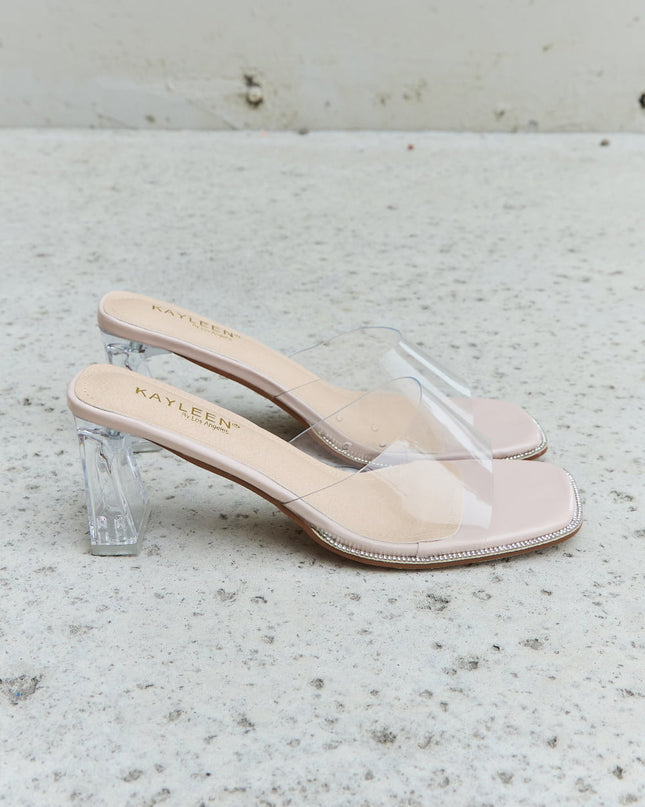 DDK Make Myself Clear Mule Block Heels
