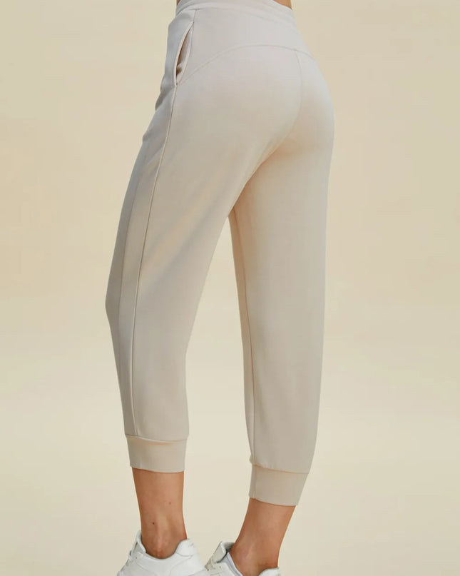 Basic Bae Full Size Air Scuba Drawstring High Waist Cropped Pants