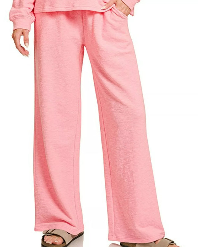 Zenana Slub Long Sleeve Top and Pants Lounge Set