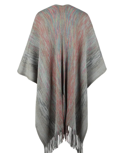 Heathered Fringe Hem Poncho