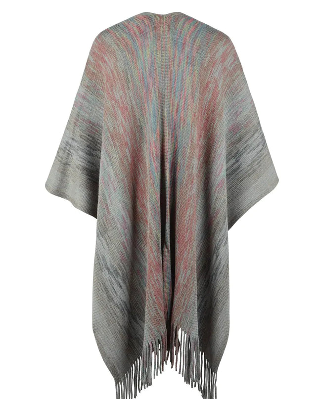 Heathered Fringe Hem Poncho