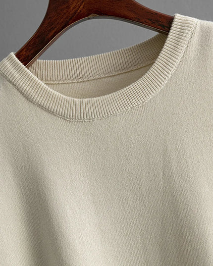 High-Low Round Neck Top and Pants Sweater Set