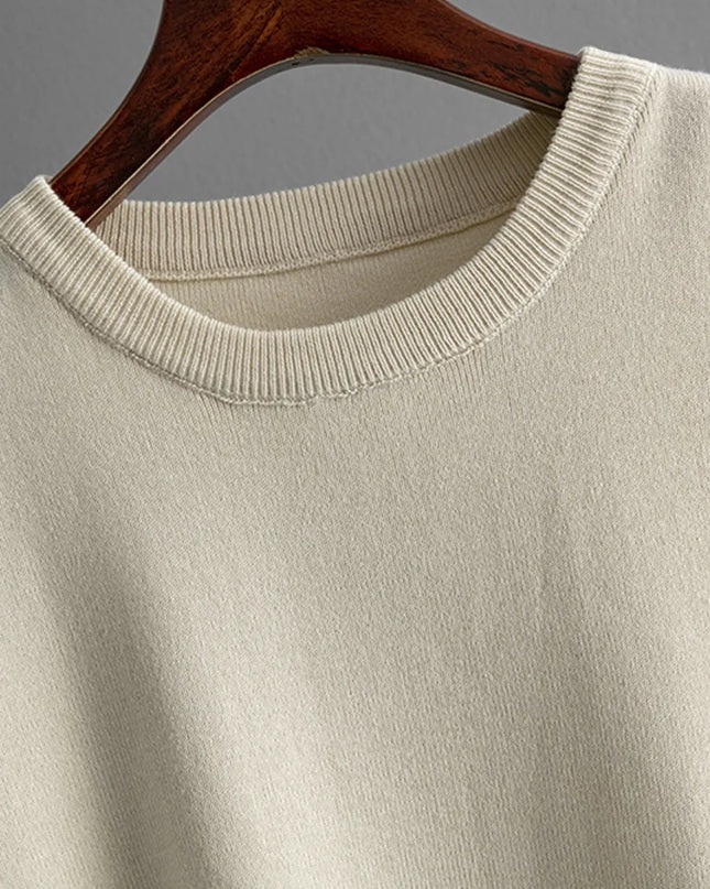 High-Low Round Neck Top and Pants Sweater Set