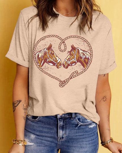 Rodeo Horse Graphic Western Cowgirl T Shirt